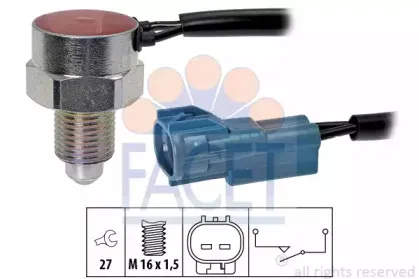7.6302 FACET Выключатель, фара заднего хода