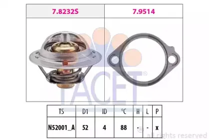 7.8232 FACET Термостат, охлаждающая жидкость