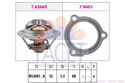 7.8647 FACET Термостат, охлаждающая жидкость