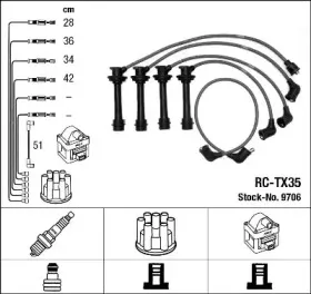 9706 NGK Комплект проводов зажигания