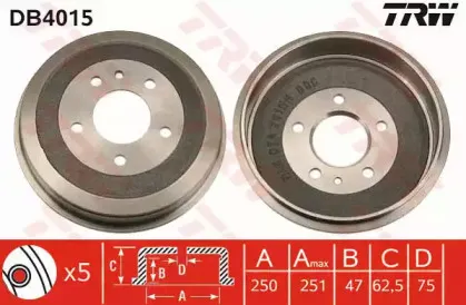 DB4015 TRW Тормозной барабан