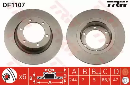 DF1107 TRW Тормозной диск