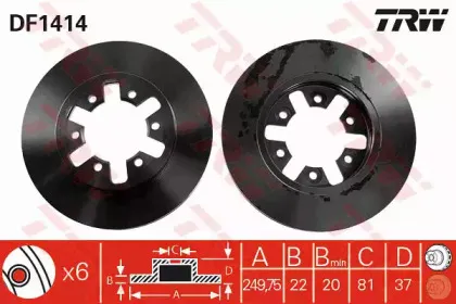DF1414 TRW Тормозной диск