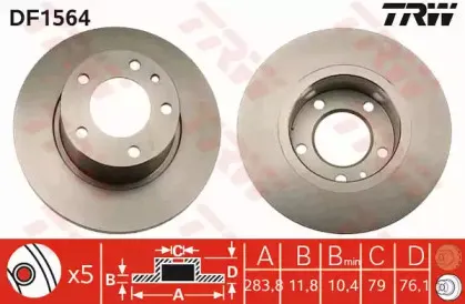 DF1564 TRW Тормозной диск
