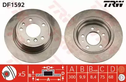 DF1592 TRW Тормозной диск