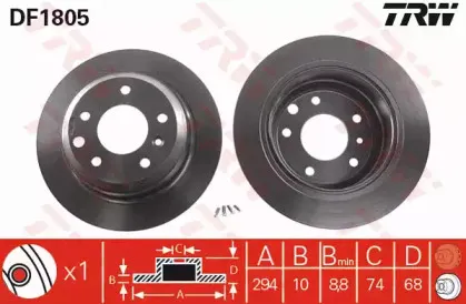 DF1805 TRW Тормозной диск