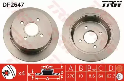 DF2647 TRW Тормозной диск