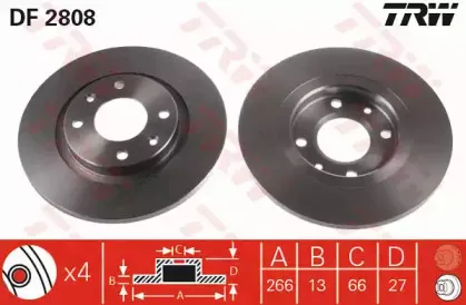 DF2808 TRW Тормозной диск