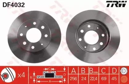 DF4032 TRW Тормозной диск
