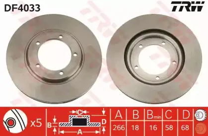 DF4033 TRW Тормозной диск