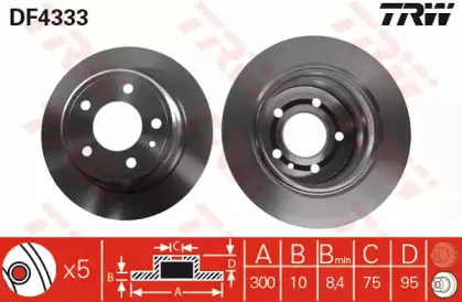 DF4333 TRW Тормозной диск