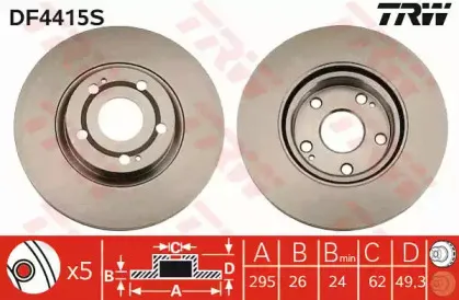 DF4415S TRW Тормозной диск