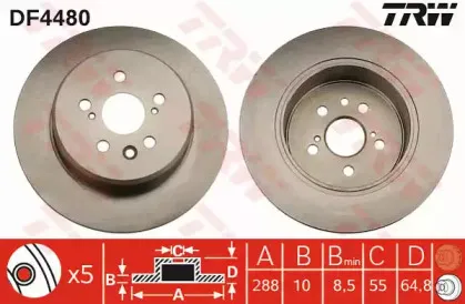 DF4480 TRW Тормозной диск