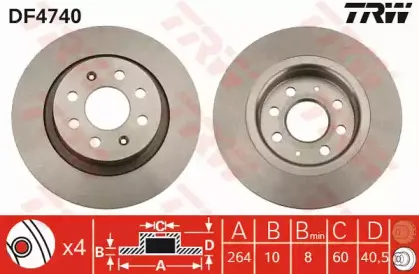 DF4740 TRW Тормозной диск