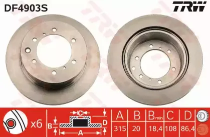 DF4903S TRW Тормозной диск
