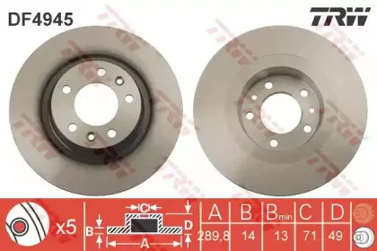 DF4945 TRW Тормозной диск