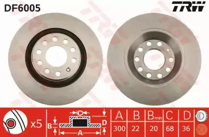 DF6005 TRW Тормозной диск