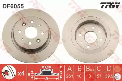 DF6055 TRW Тормозной диск