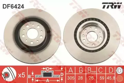 DF6424 TRW Тормозной диск
