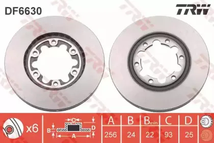 DF6630 TRW Тормозной диск