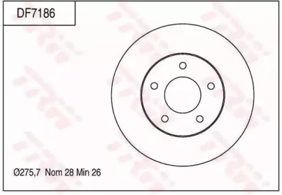 DF7186 TRW Тормозной диск