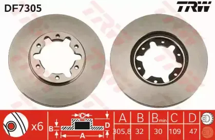 DF7305 TRW Тормозной диск