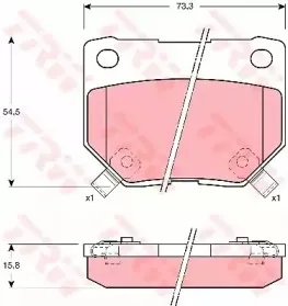 GDB1007 TRW Комплект тормозных колодок, дисковый тормоз