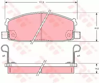GDB1020 TRW Комплект тормозных колодок, дисковый тормоз