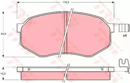 GDB1026 TRW Комплект тормозных колодок, дисковый тормоз