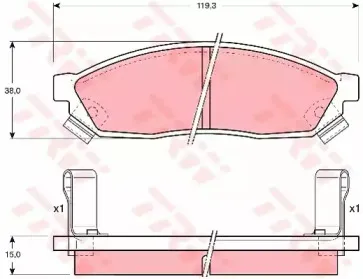 GDB1038 TRW Комплект тормозных колодок, дисковый тормоз