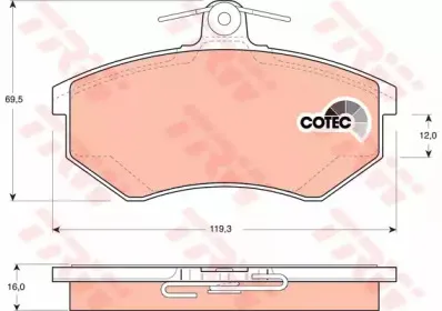 GDB1048 TRW Комплект тормозных колодок, дисковый тормоз