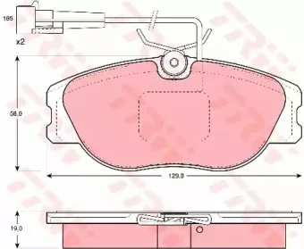 GDB1058 TRW Комплект тормозных колодок, дисковый тормоз