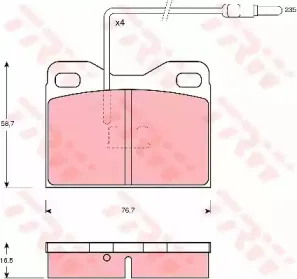 GDB1075 TRW Комплект тормозных колодок, дисковый тормоз
