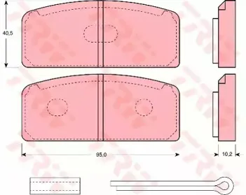 GDB108 TRW Комплект тормозных колодок, дисковый тормоз