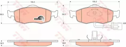 GDB1108 TRW Комплект тормозных колодок, дисковый тормоз