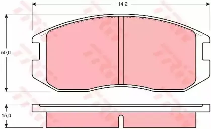 GDB1129 TRW Комплект тормозных колодок, дисковый тормоз