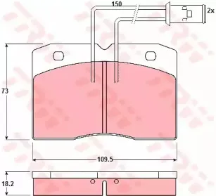 GDB1152 TRW Комплект тормозных колодок, дисковый тормоз