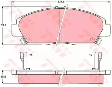 GDB1180 TRW Комплект тормозных колодок, дисковый тормоз