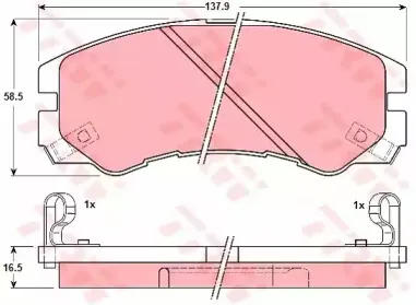 GDB1186 TRW Комплект тормозных колодок, дисковый тормоз