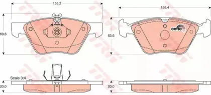 GDB1215 TRW Комплект тормозных колодок, дисковый тормоз