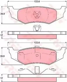 GDB1234 TRW Комплект тормозных колодок, дисковый тормоз
