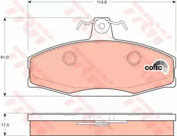 GDB1280 TRW Комплект тормозных колодок, дисковый тормоз