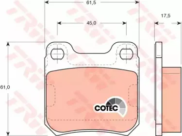 GDB1302 TRW Комплект тормозных колодок, дисковый тормоз