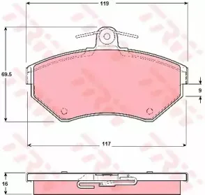 GDB1312 TRW Комплект тормозных колодок, дисковый тормоз