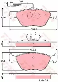 GDB1338 TRW Комплект тормозных колодок, дисковый тормоз