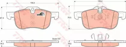 GDB1374 TRW Комплект тормозных колодок, дисковый тормоз