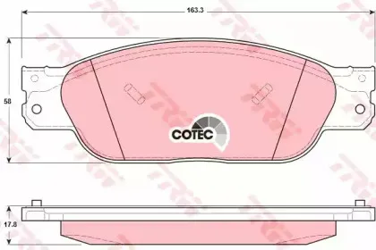 GDB1401 TRW Комплект тормозных колодок, дисковый тормоз