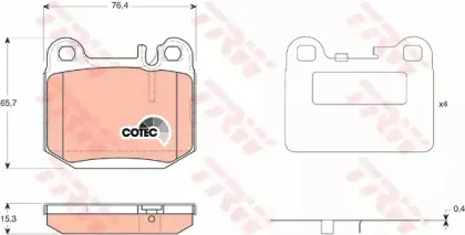 GDB1457 TRW Комплект тормозных колодок, дисковый тормоз