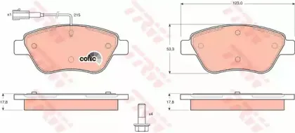 GDB1482 TRW Комплект тормозных колодок, дисковый тормоз