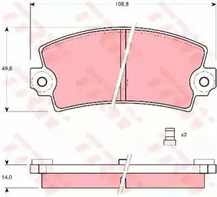 GDB149 TRW Комплект тормозных колодок, дисковый тормоз